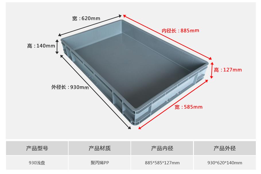 轩盛塑业930浅盘塑料物流箱