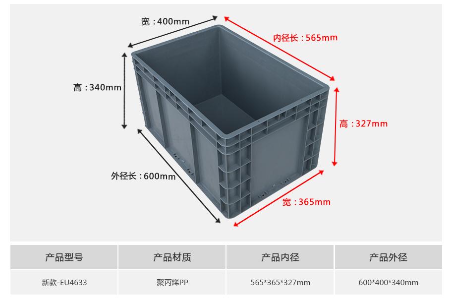 轩盛塑业新款EU4633塑料物流箱