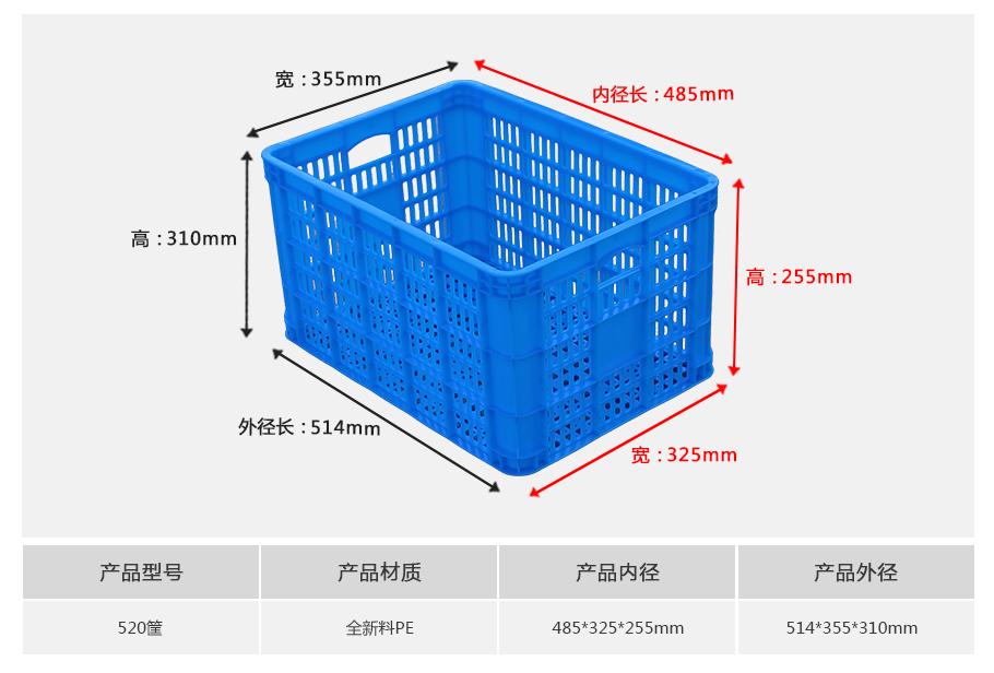 轩盛塑业520塑料周转筐