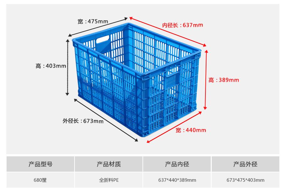 轩盛塑业680塑料周转筐