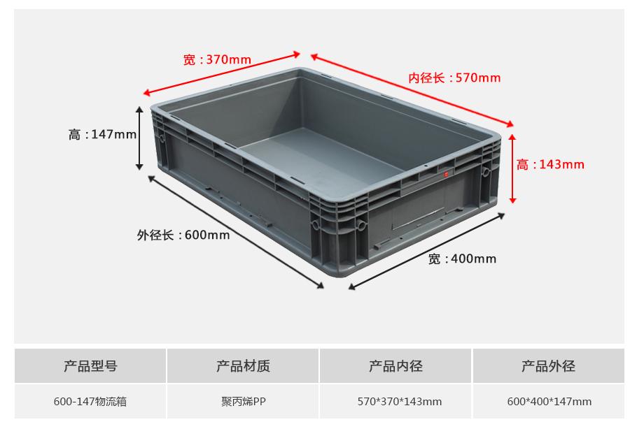 轩盛塑业600-147塑料物流箱