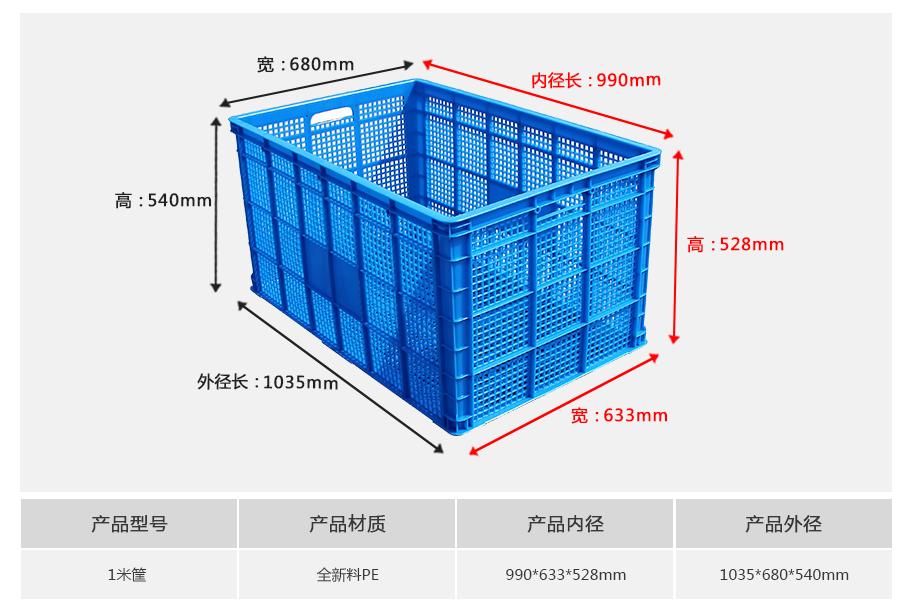 轩盛塑业1米塑料周转筐