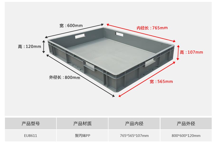 轩盛塑业EU8611塑料物流箱