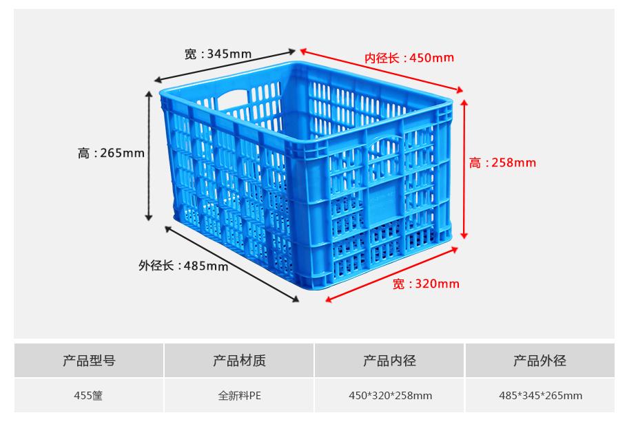 轩盛塑业455塑料周转筐