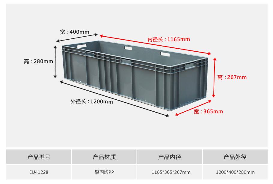 轩盛塑业EU41228塑料物流箱