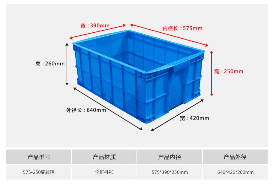 轩盛塑业575-250塑料周转箱