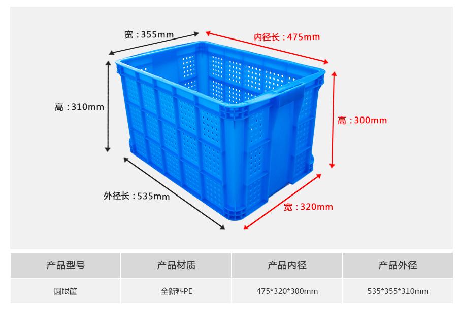 轩盛塑业圆眼塑料周转筐